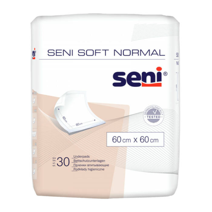 Seni Soft Normal alátét, 60x60cm, 30db<p>60x60cm Egyszer használatos alátét. </p>
<p><strong>A kockázato